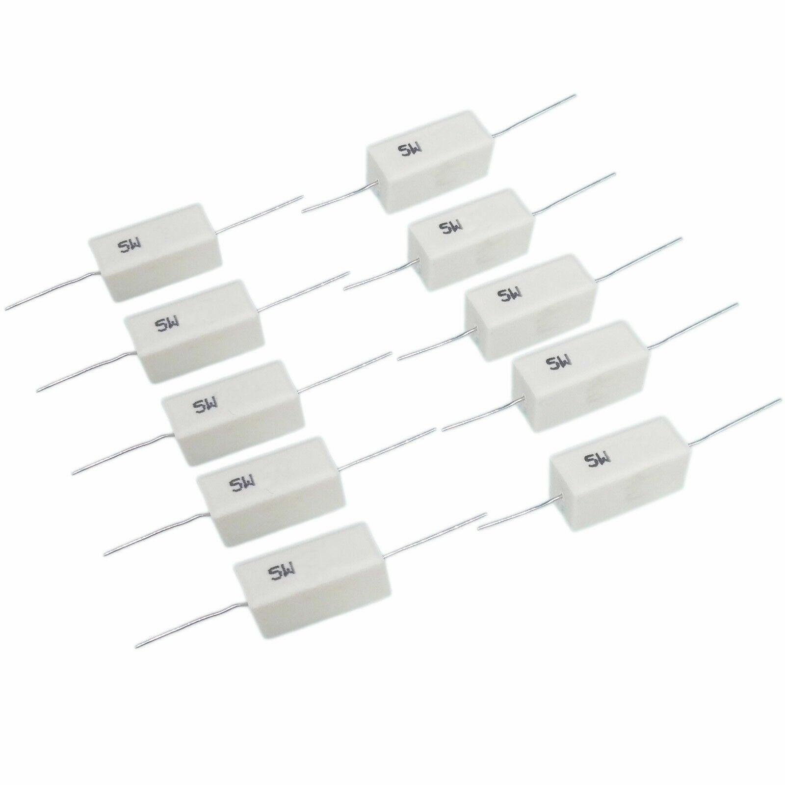10pcs 5 watt Axial Ceramic Cement Power Resistor 5W 200 OHM