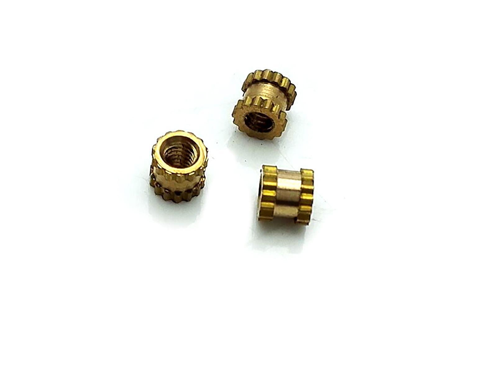 US Stock 50x M2 L3mm OD3.2mm Brass Cylinder Knurled Threaded Insert Embedded Nut