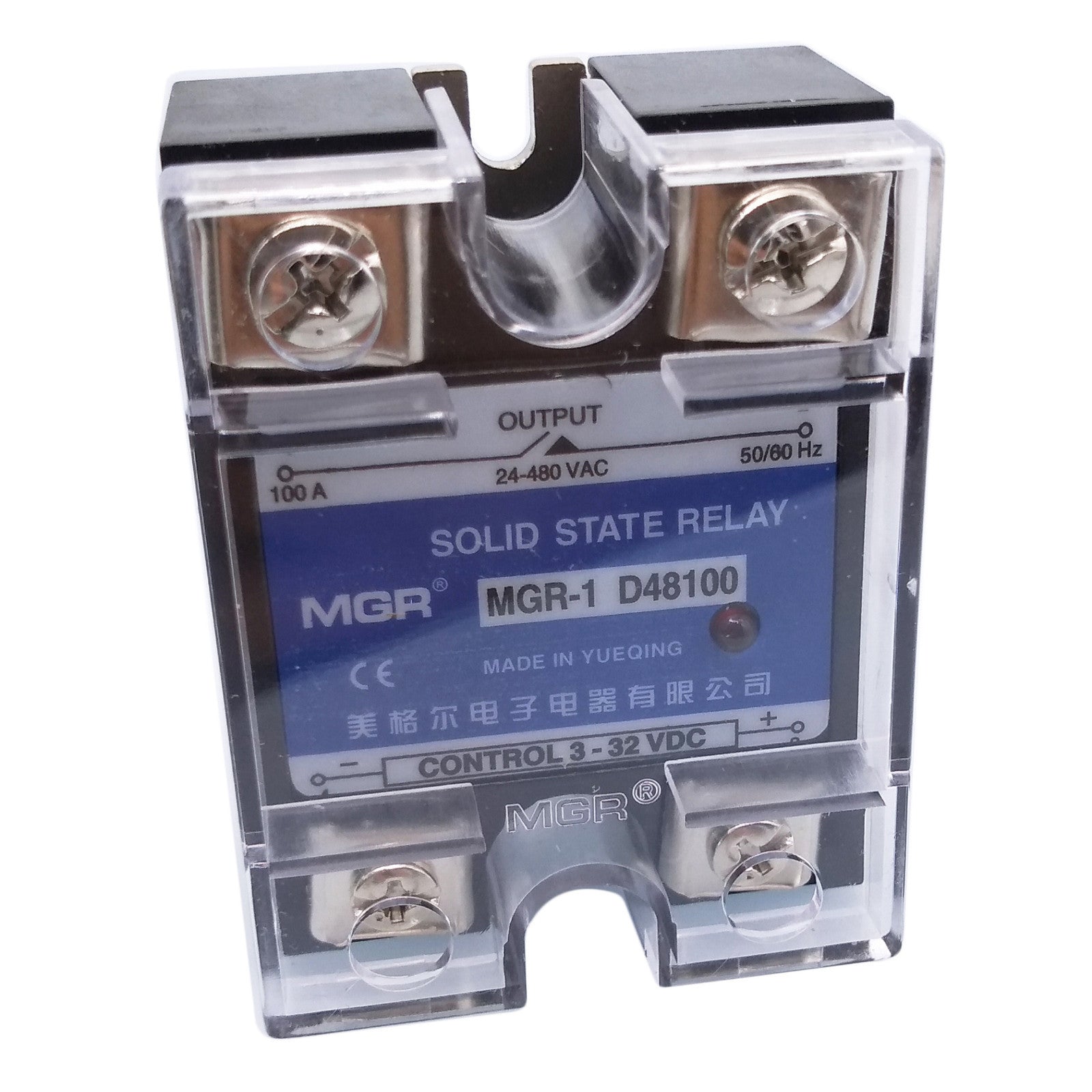 US Stock 100A Solid State Relay SSR DC-AC Input 3-32V DC Load 24-480V AC D48100