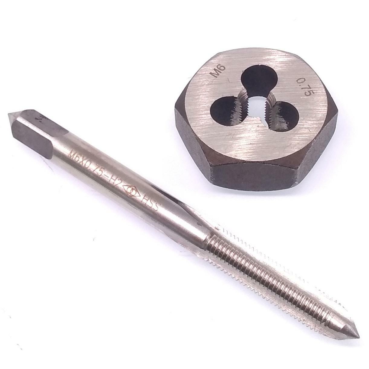 US Stock HSS M6 x 0.75mm Tap & 6x0.75mm Hexagon Die Metric Thread Right Hand Set
