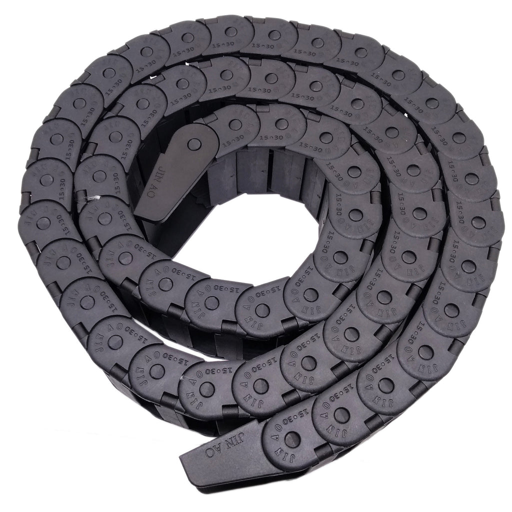 AU Stock  1M 1000mm Black Long Nylon Cable Drag Chain Wire Carrier 15 x 30mm
