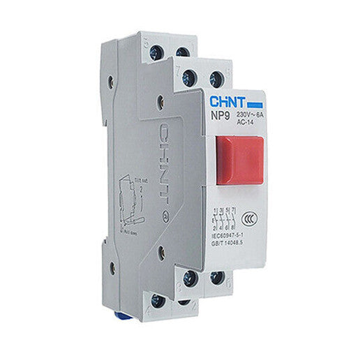 AU Stock Din Rail Mounting Momentary Push Button Switch 2NO 2NC NP9