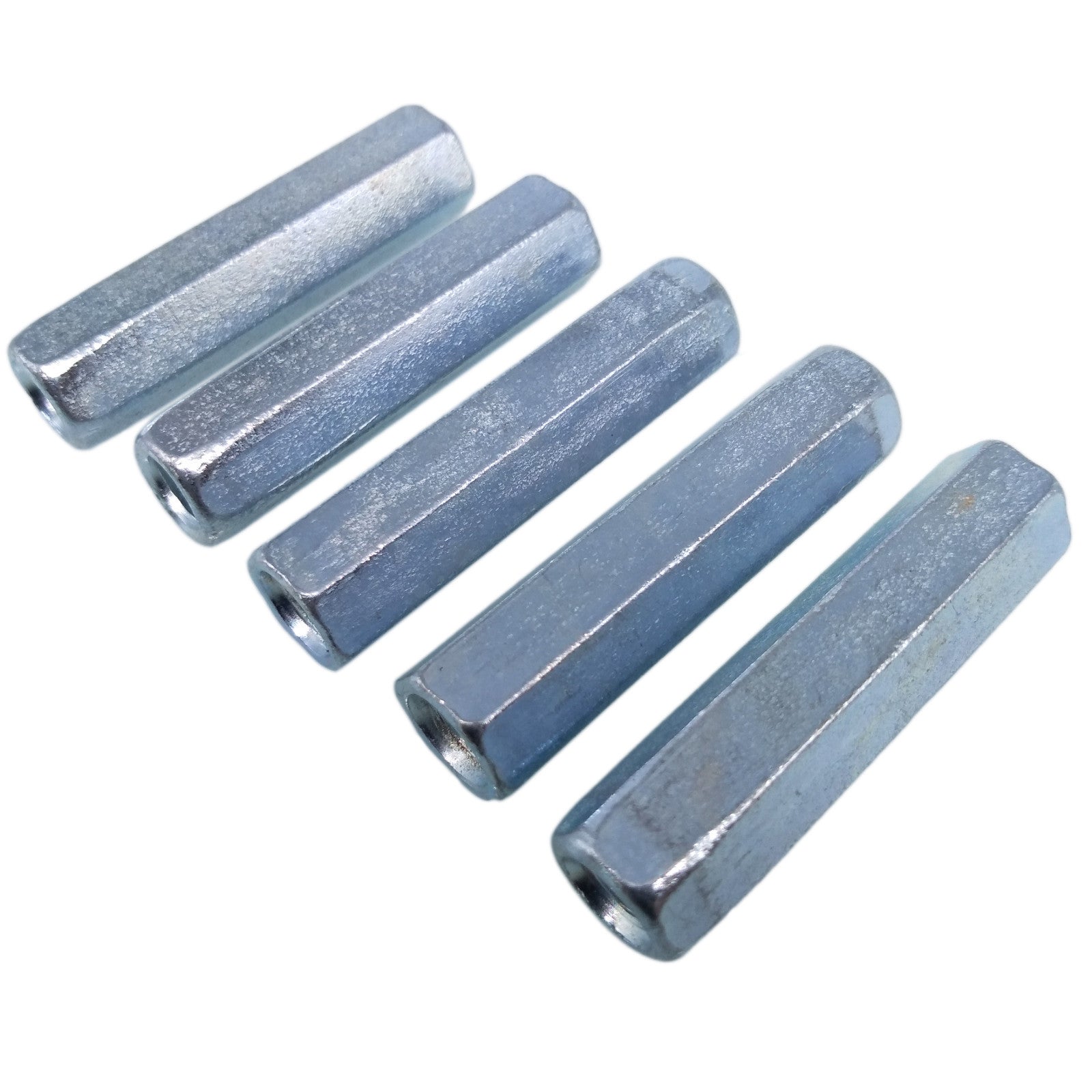 5pcs M6 x 1 x 40mm Long Rod Coupling Hex Nut Connector Zinc Plated