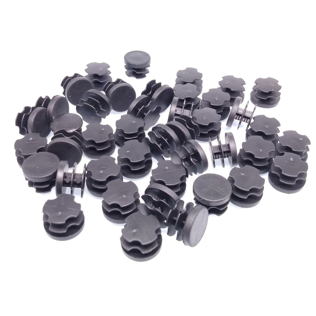 50pcs Round Plastic Black Blanking End Cap Caps Tube Pipe Inserts Plug Bung 19mm