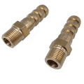 2x 1/8" BSP Male Thread 8mm Brass Hose Barb Coupler Fitting Connector
