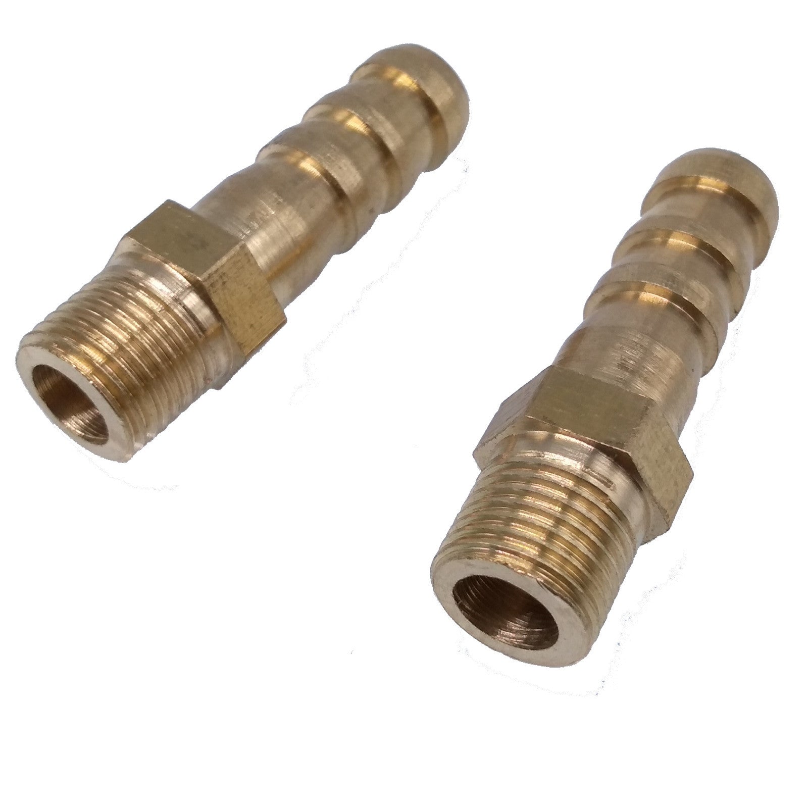 2x 1/8" BSP Male Thread 8mm Brass Hose Barb Coupler Fitting Connector