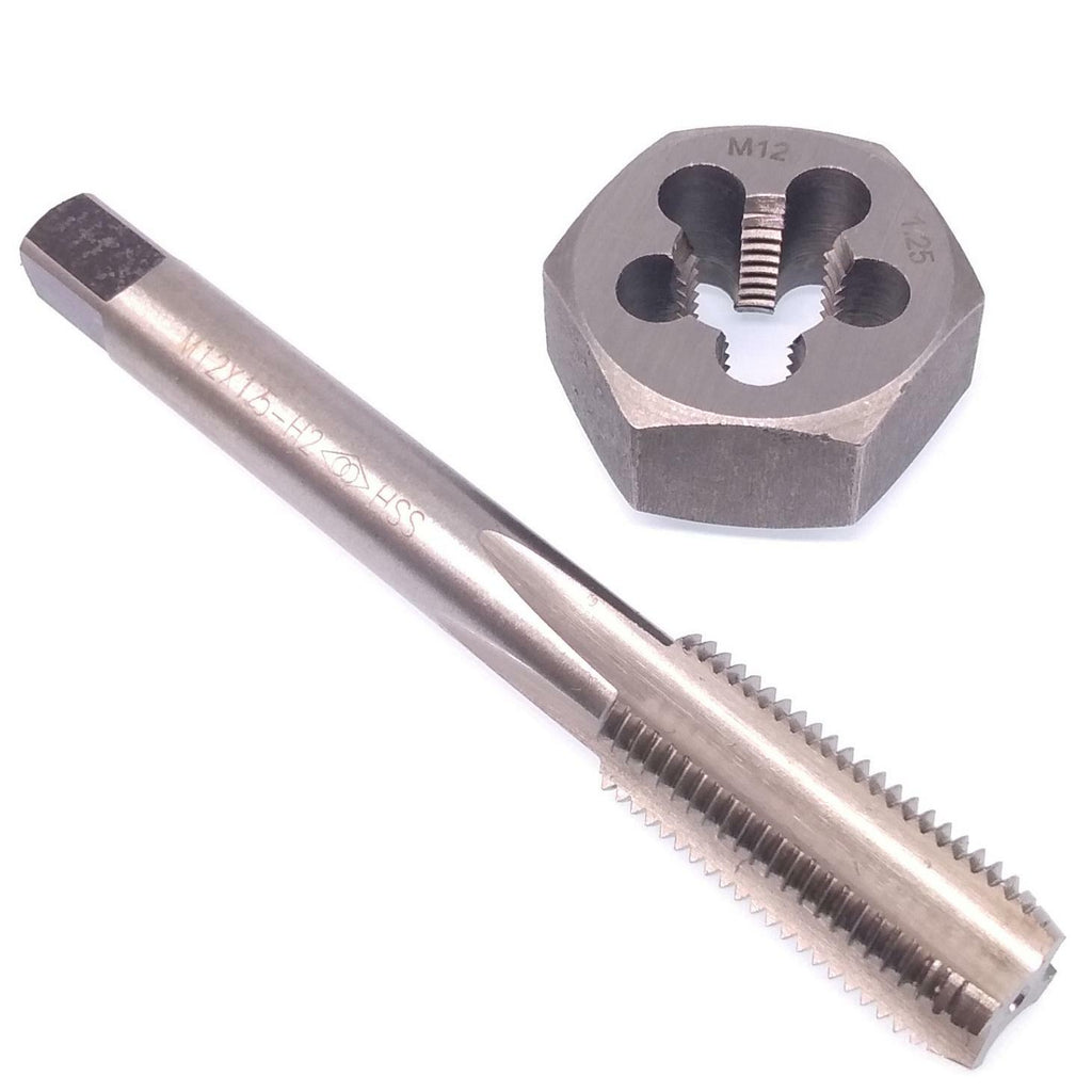 HSS M12 x 1.25mm Tap & M12 x 1.25mm Hexagon Die Metric Thread Right Hand Set