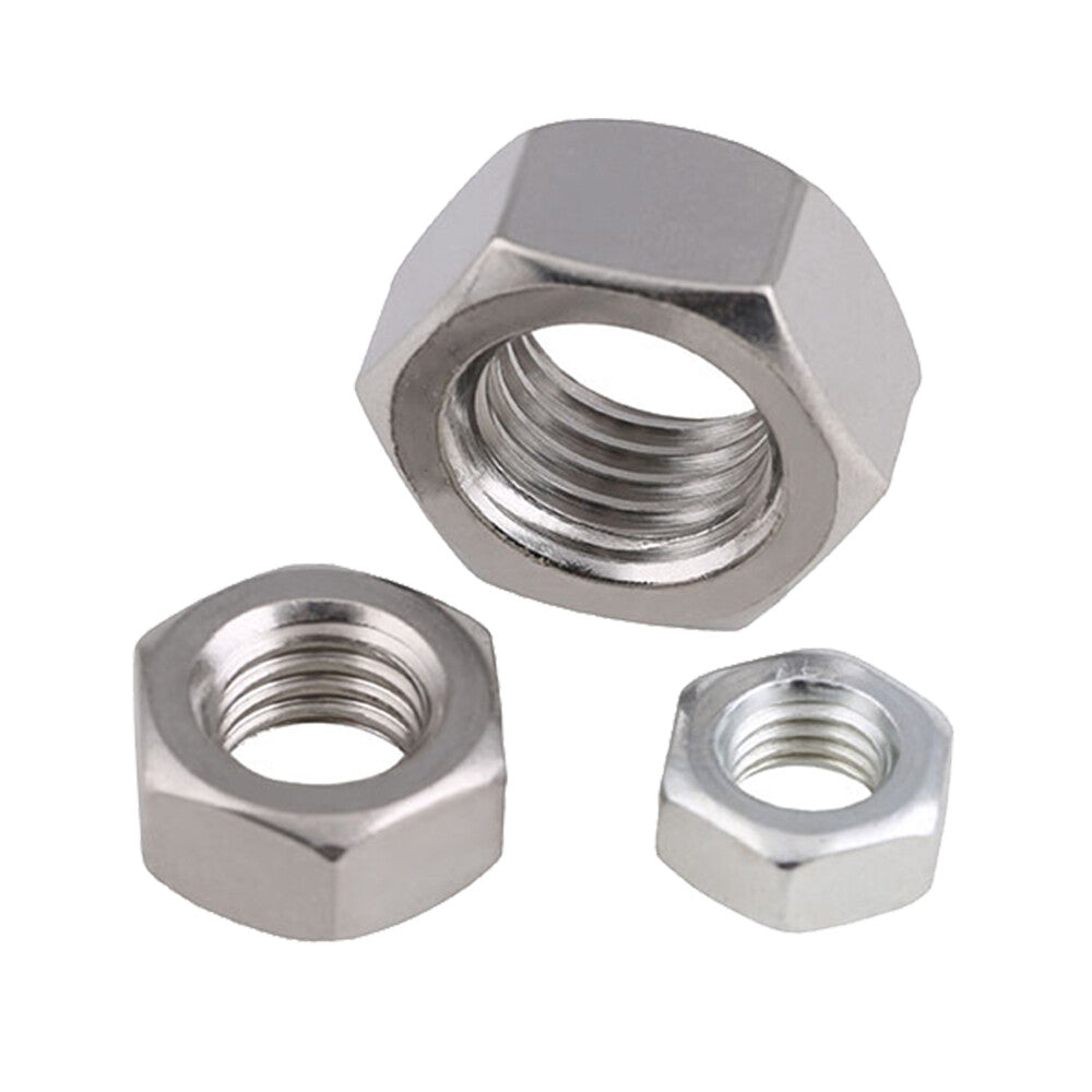 5pcs Hex Full Nuts Left Hand Reverse Thread M8 A2 Stainless Steel Zinc Plated