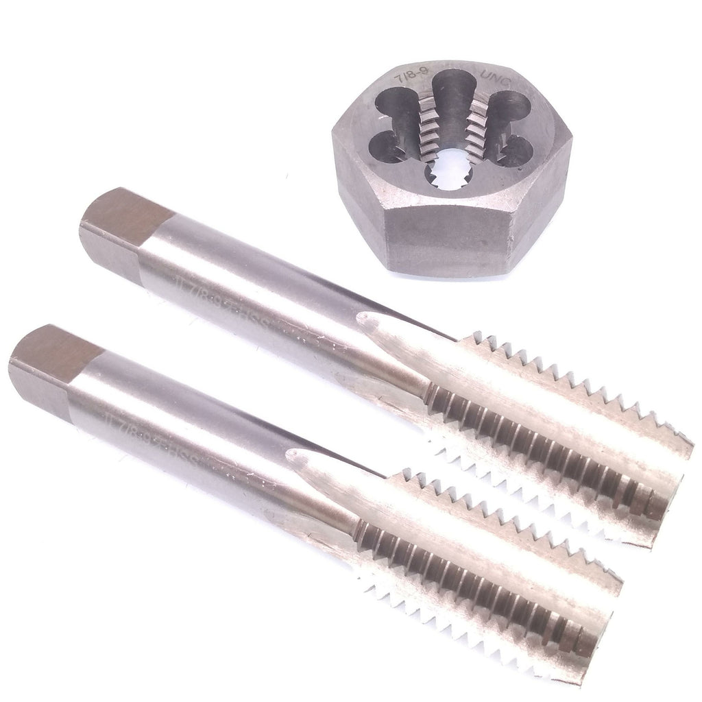 HSS 7/8-9 Taper & Plug Tap & 7/8-9 Hexagon Die Thread Right Hand Set