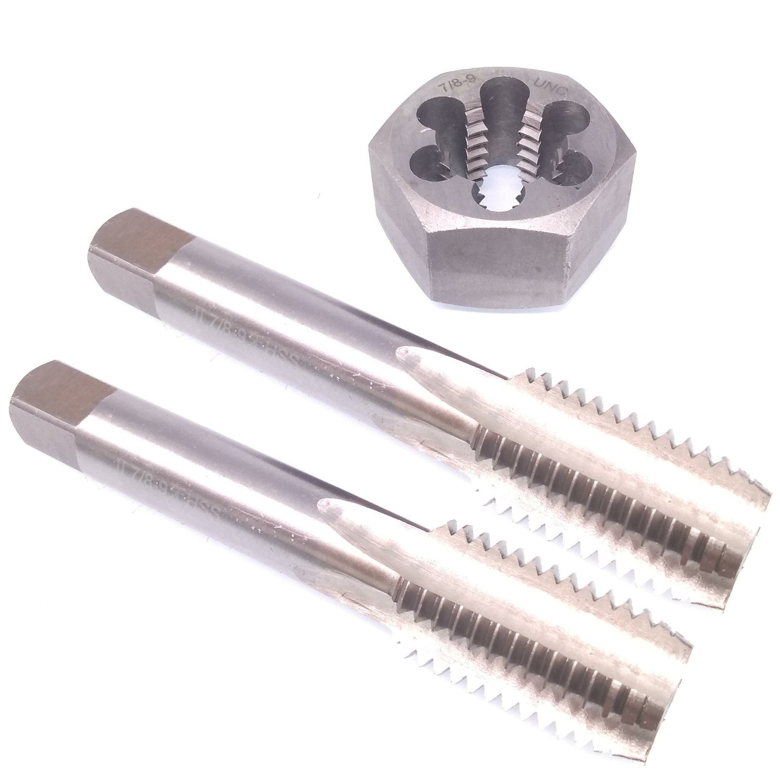 HSS 7/8-9 Taper & Plug Tap & 7/8-9 Hexagon Die Thread Right Hand Set