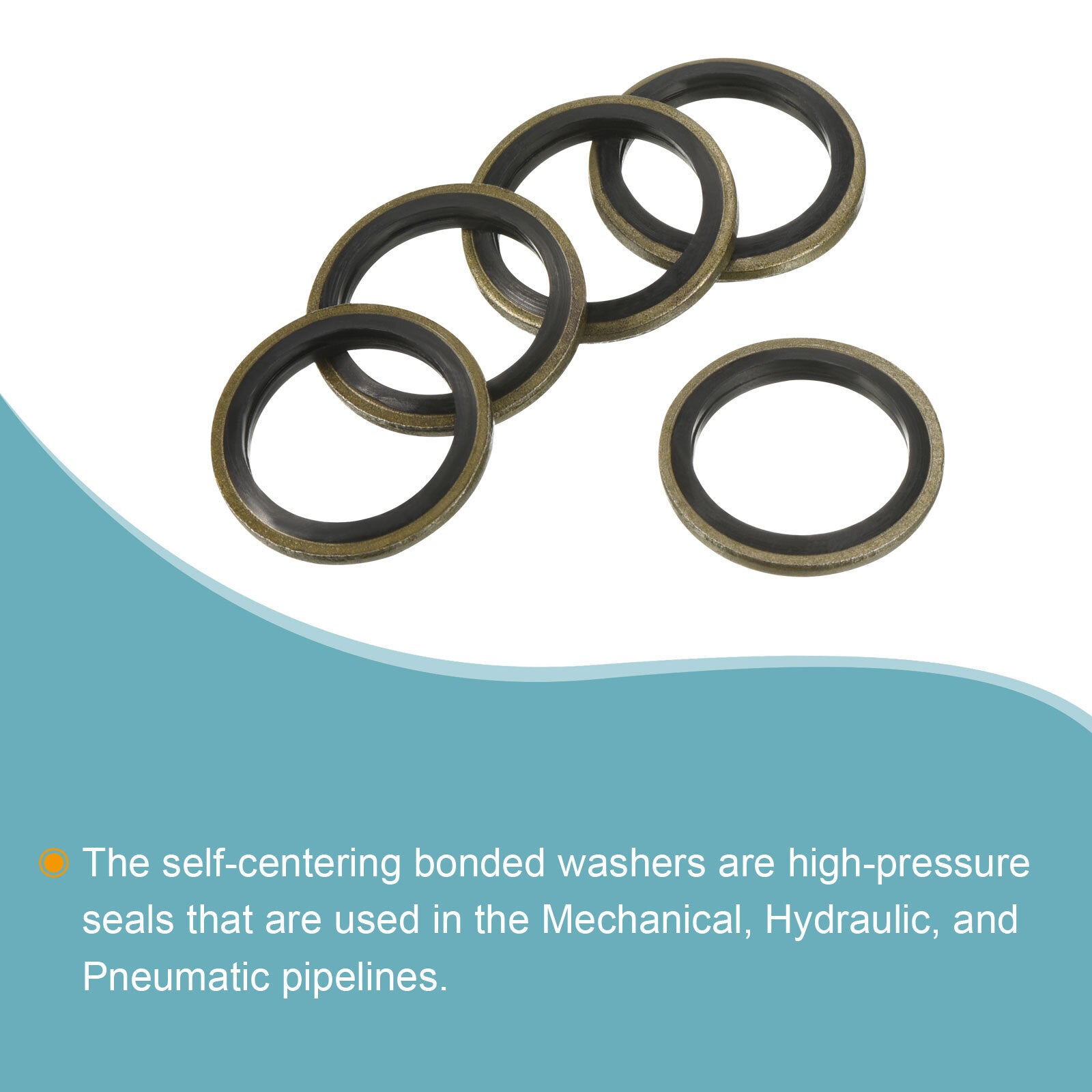 10pcs M18 24.5x18x2mm Bonded Sealing Washer Carbon Steel Nitrile Rubber Gasket