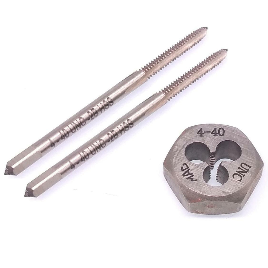 HSS 4-40 Taper & Plug Tap & 4-40 Hexagon Die Thread Right Hand Set