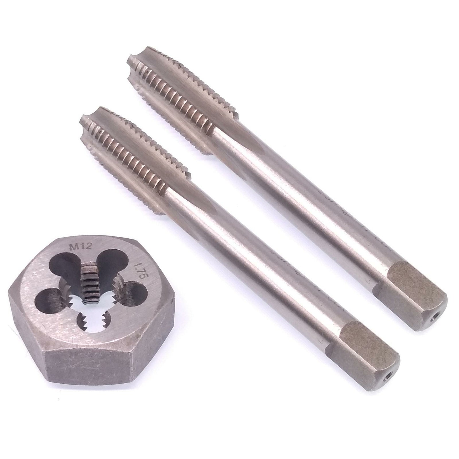HSS M12 x 1.75mm Taper & Plug Tap & M12x1.75mm Hexagon Die Metric Right Hand Set