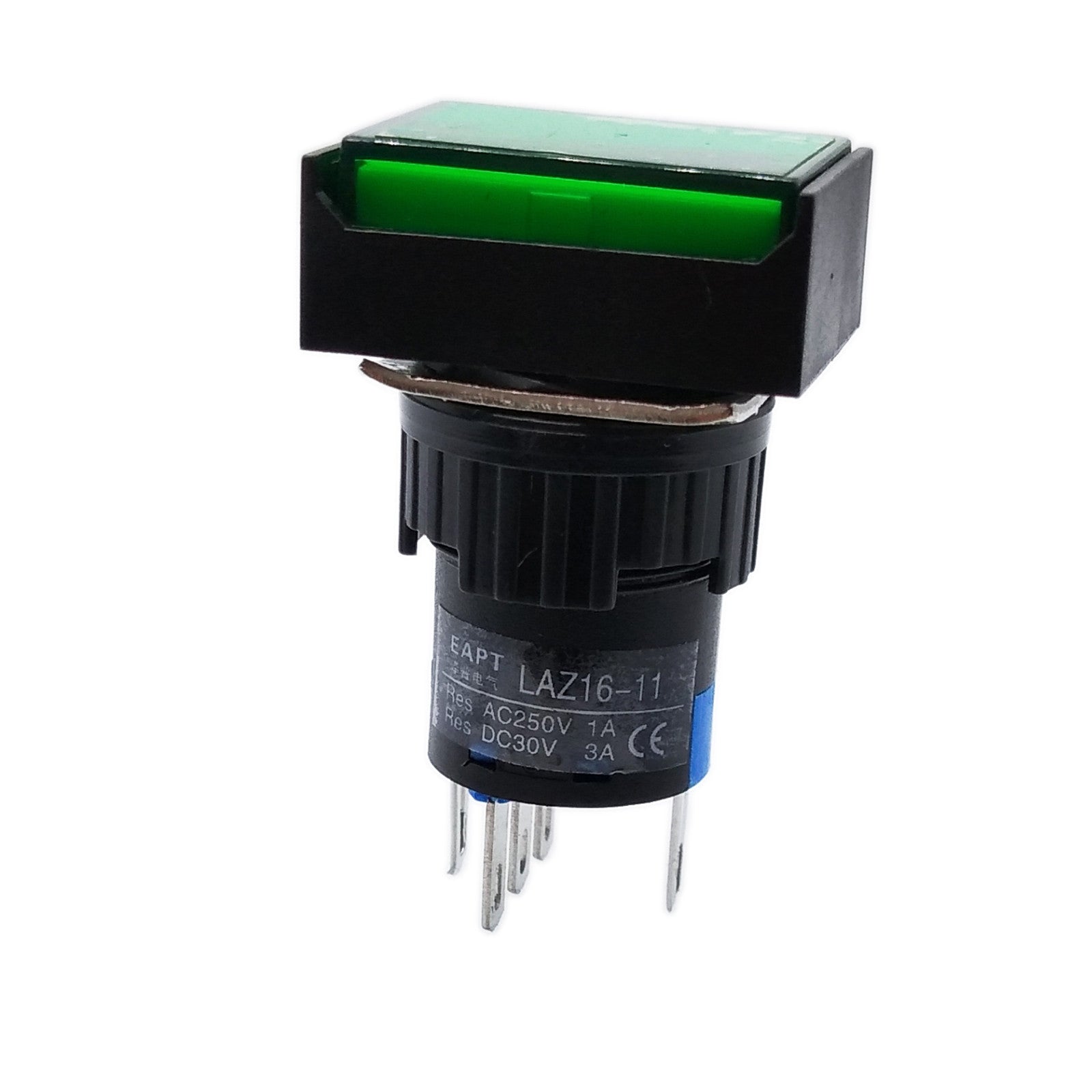 US Stock 5pcs Square Panel Push Button Switch 1NO 1NC Momentary LAZ16-11 Green