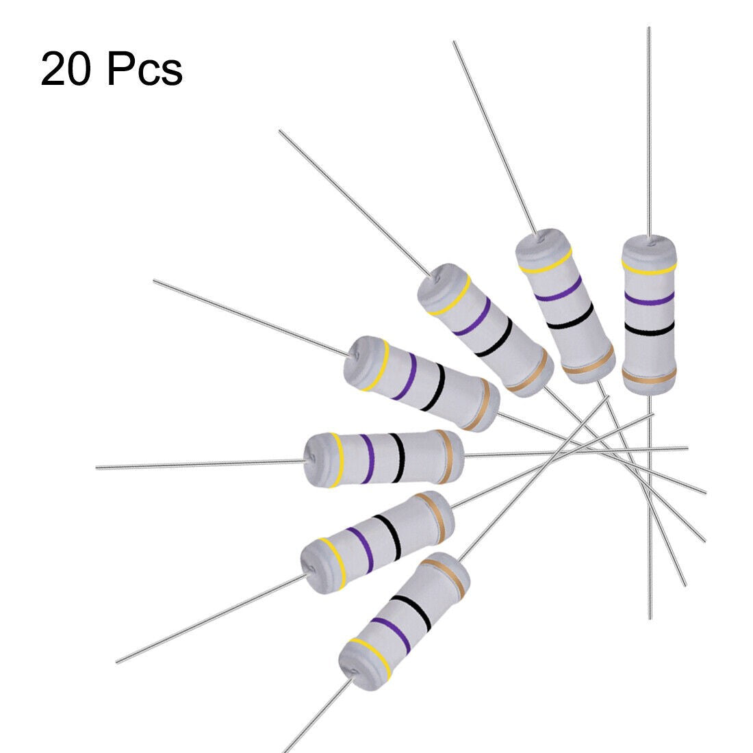 20pcs 3W 3 Watt Metal Oxide Layer Resistor Axial Conductor 47 Ohm ±5% Tolerance