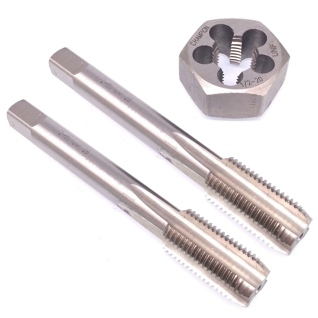 HSS 1/2-20 Taper & Plug Tap & 1/2-20 Hexagon Die Thread Right Hand Set
