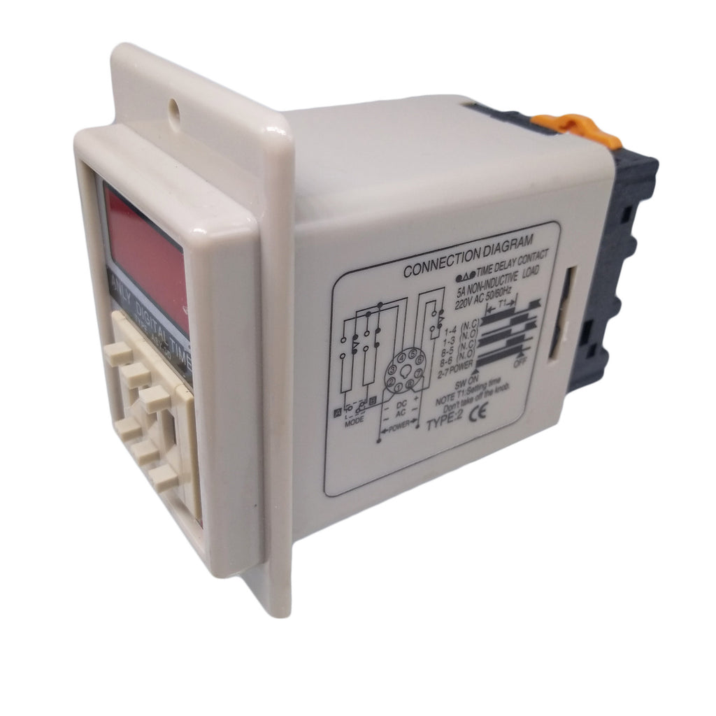 US Stock ASY-3D 1-999s DC24V Power On Delay Timer Digital Time Relay 8P W/ Base