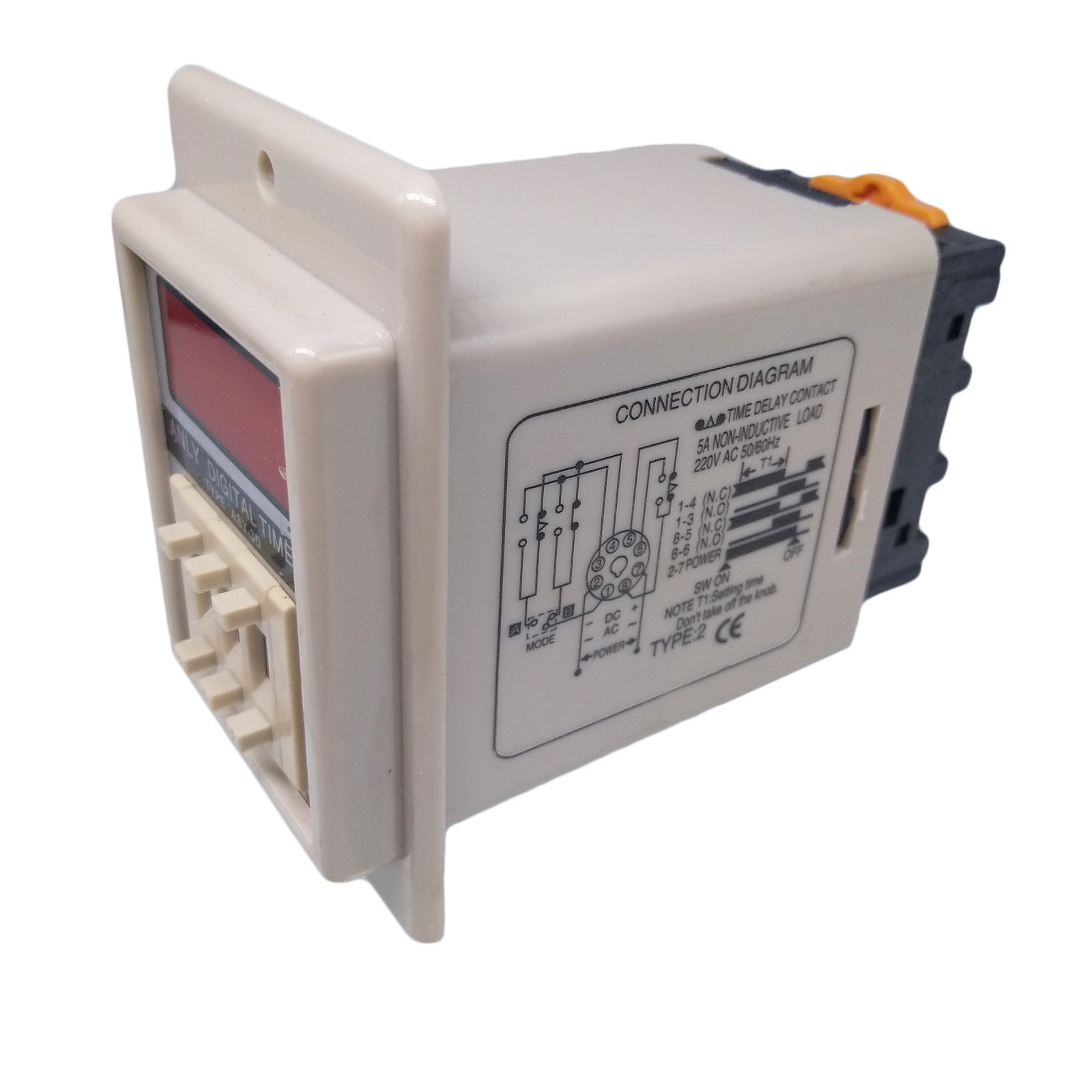 US Stock ASY-3D 1-999s DC24V Power On Delay Timer Digital Time Relay 8P W/ Base