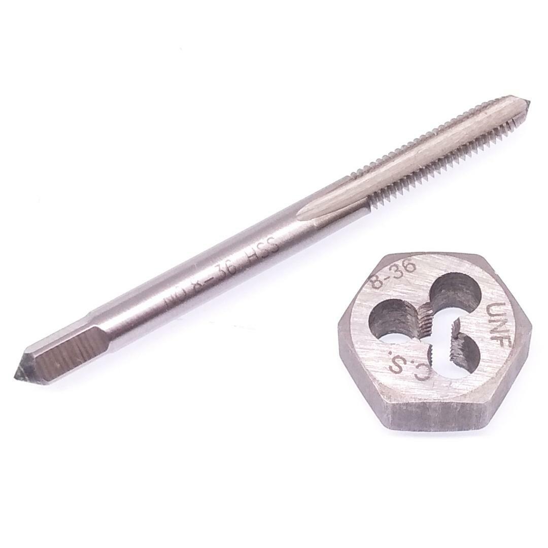 US Stock HSS 8-36 Tap & 8-36 Hexagon Die Thread Right Hand Set