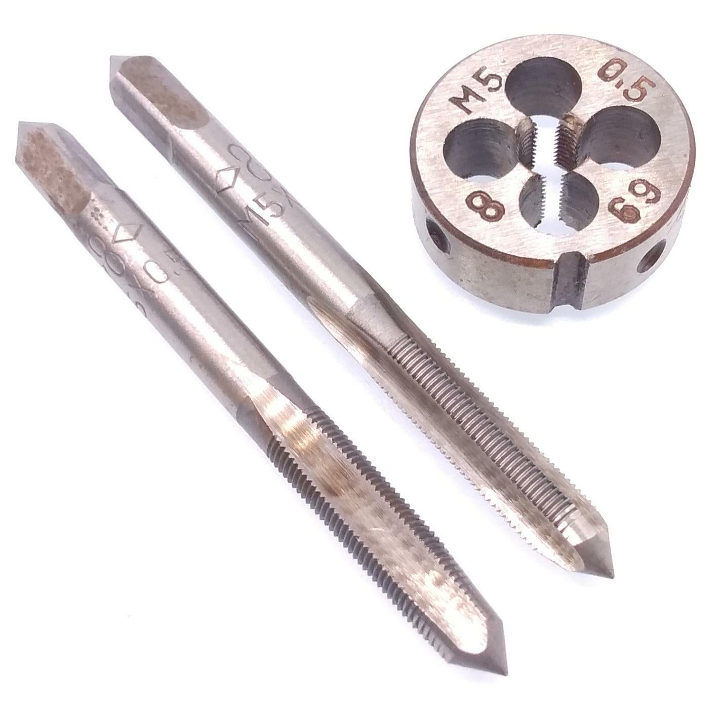 AU Stock HSS M5x0.5mm Taper & Plug Tap & M5 x 0.5mm Die Metric Thread Right Hand