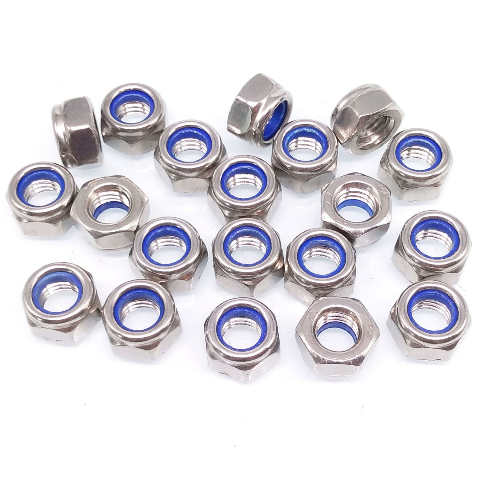 50x M10 x 1.5mm Self-Locking Nylon Insert Hex Nuts Stainless Steel