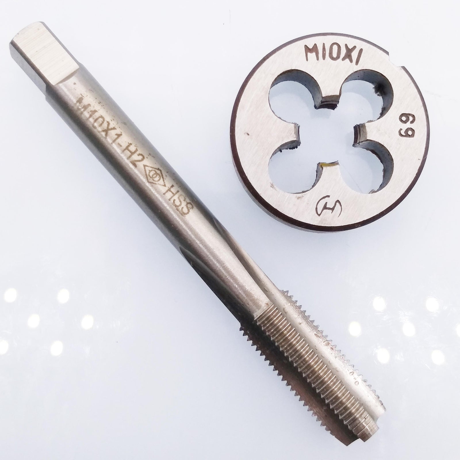 HSS M10 x 1mm Tap & M10 x 1.0mm Die Metric Thread Right Hand