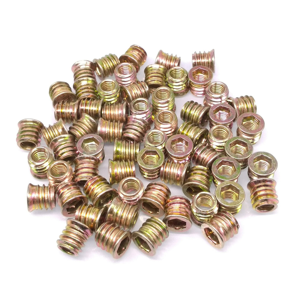100pcs M8 x 13mm Furniture Screw-in Nut Bolt Fastener Hex Socket Insert Nuts