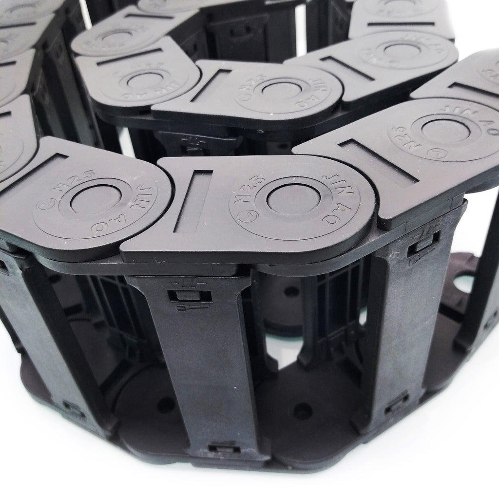 1M 1000mm Black Long Nylon Cable Drag Chain Wire Carrier 25 x 77mm
