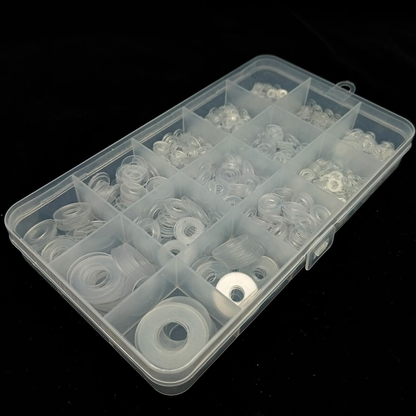 415pcs M2-M6 Soft PVC Plastic Transparent Flat Washer Insulation Gasket Kit Set