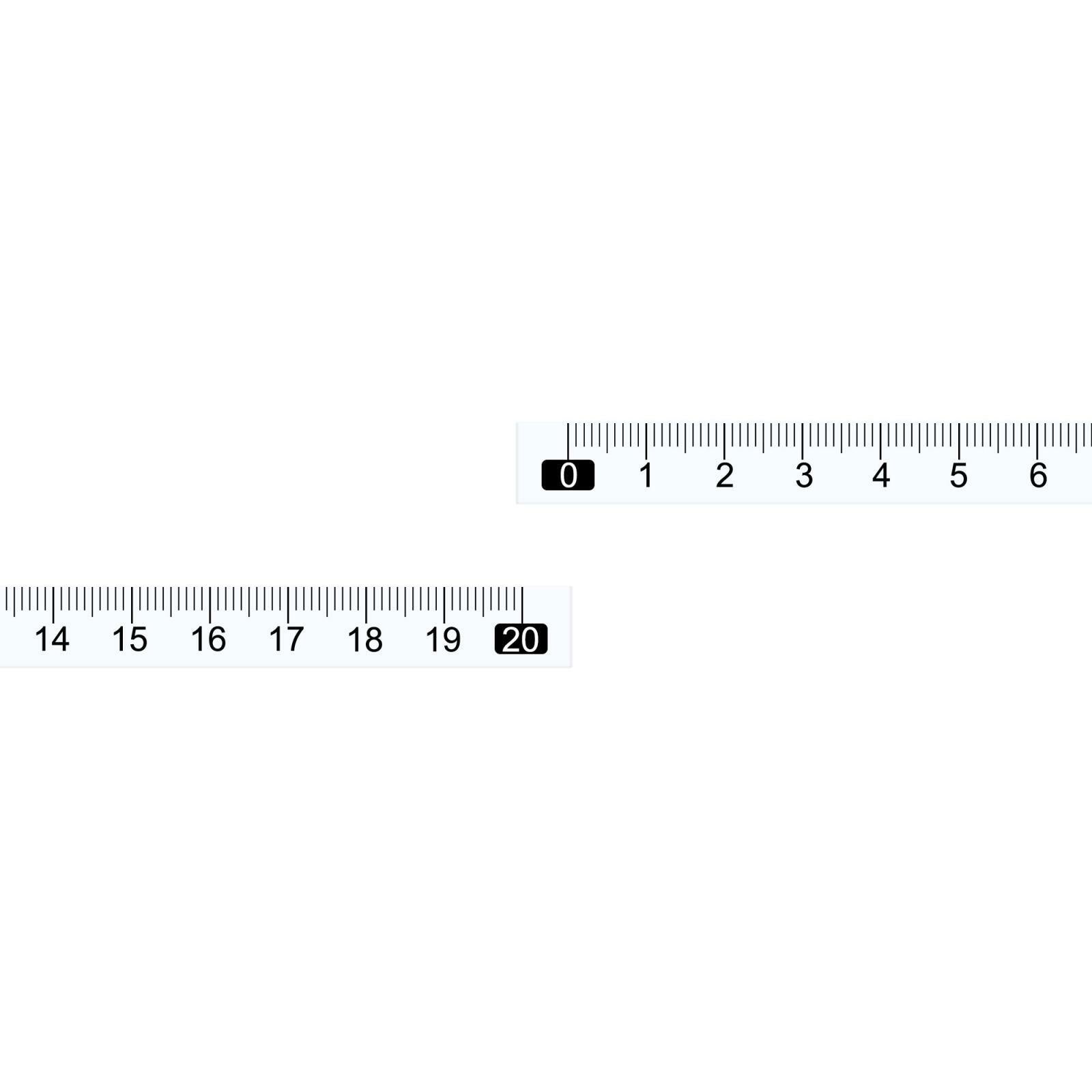 10Pcs Adhesive Tape Measure 20cm Left to Right Workbench Ruler (Transparent)