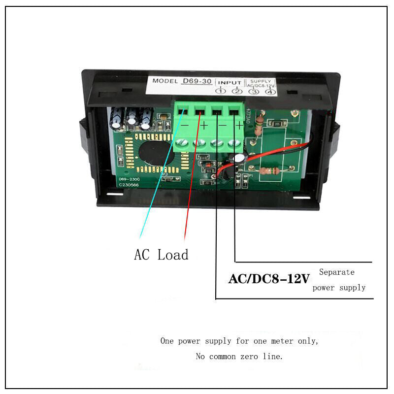 US Stock LCD Digital AMP Current Panel Meter Ammeter AC50A & Current Transformer