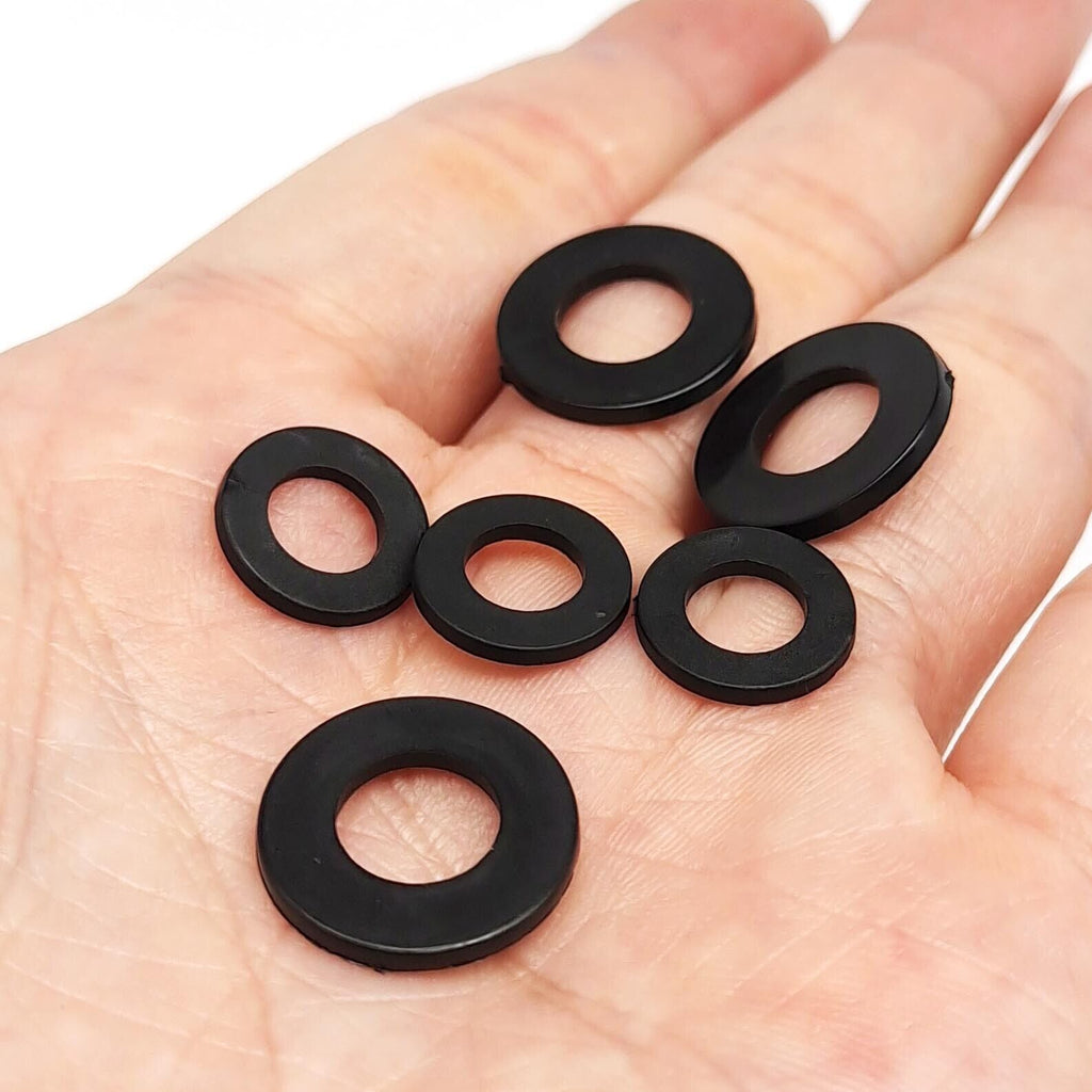 700pcs M2-M8 Black Nylon Flat Washer Plain Insulation Gasket Assortment Kit Set