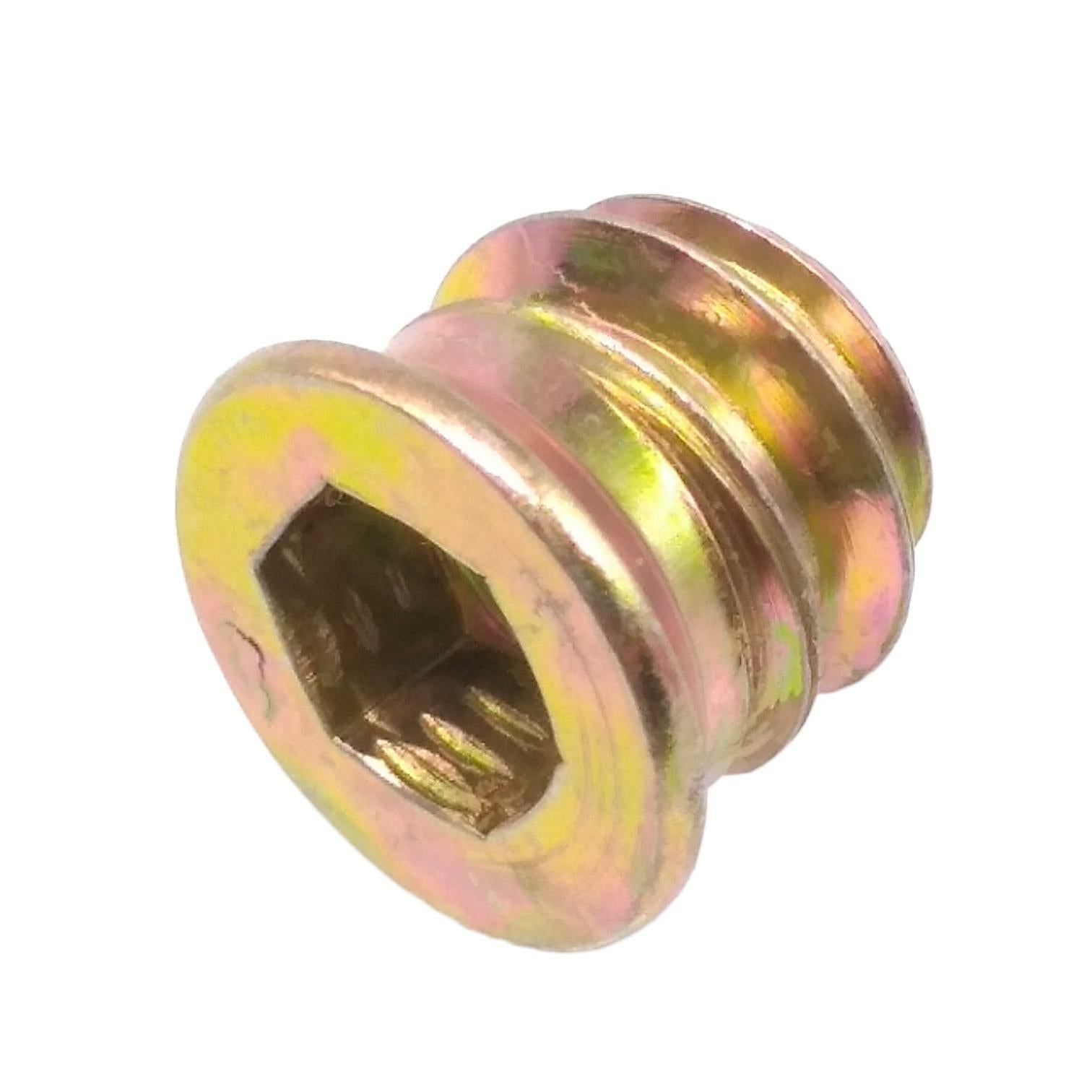 100pcs M6 x 10mm Furniture Screw-in Nut Bolt Fastener Hex Socket Insert Nuts
