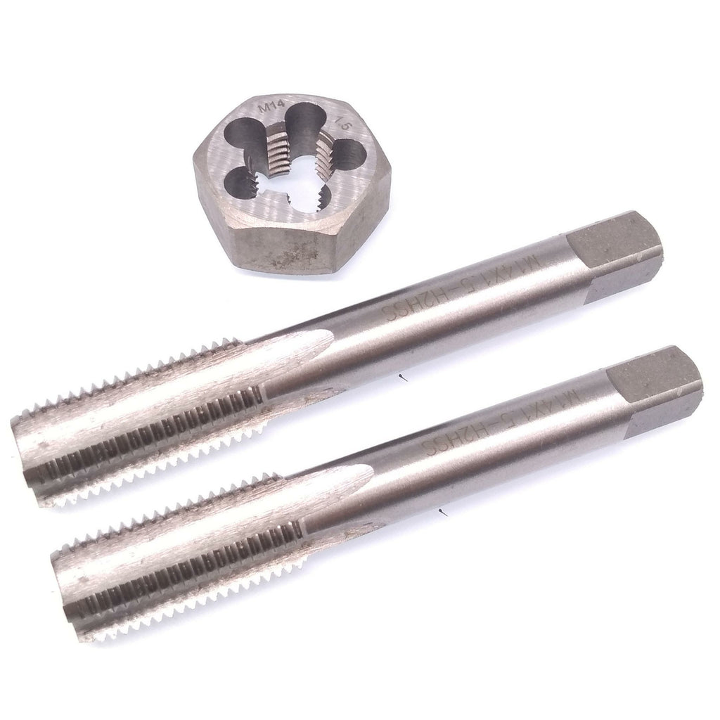 HSS M14 x 1.5mm Taper & Plug Tap & 14x1.5mm Hexagon Die Metric Thread Right Hand