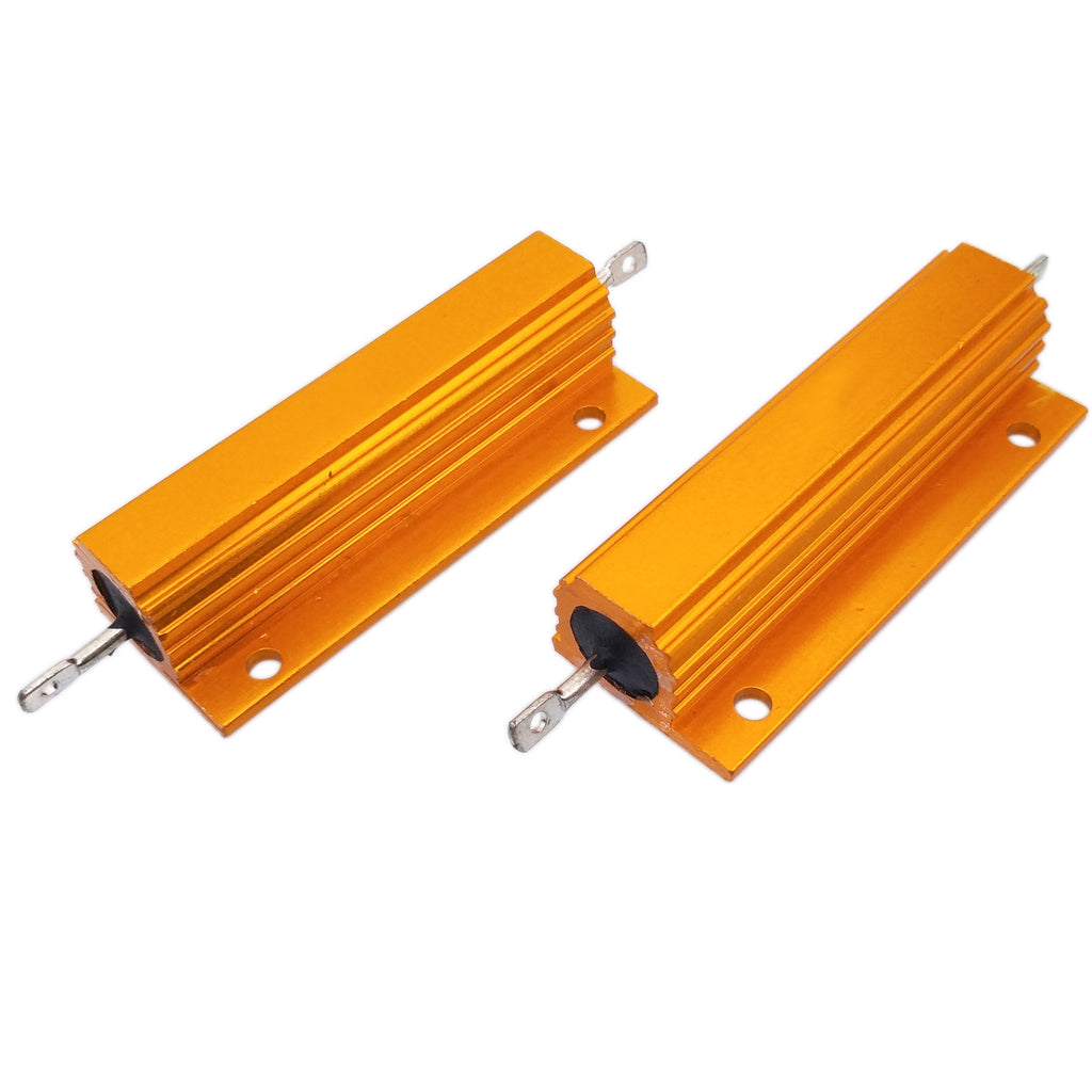 US Stock 2x 1.2 ohm 1R2 100W Watt Aluminum Housed Metal Case Wirewound Resistors