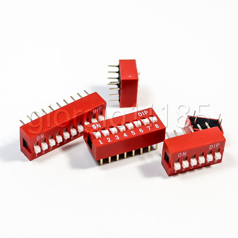 US Stock 50x 2, 4, 6, 8,10 Bit Position Way DIP Switch 2.54mm Pitch Assorted