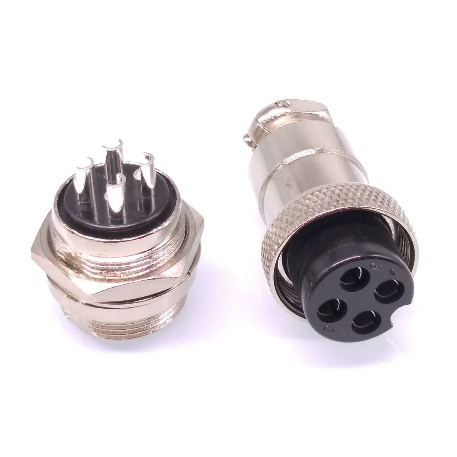 1Set GX20 4Pin 20mm Panel Mounting Metal Aviation Connector Plug + Socket