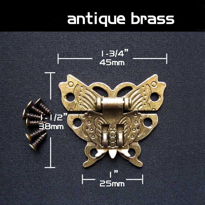 Decorative Jewelry Chest Gift Box Suitcase Case Hasp Latch Toggle Butterfly Lock