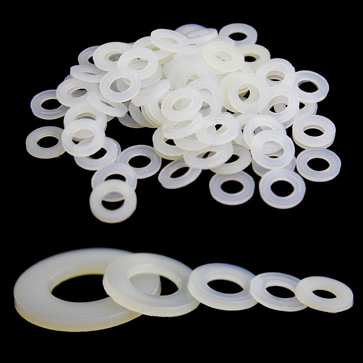 US Stock 200x 5mm Plastic Nylon Flat Spacer Washer Insulation Gasket Ring