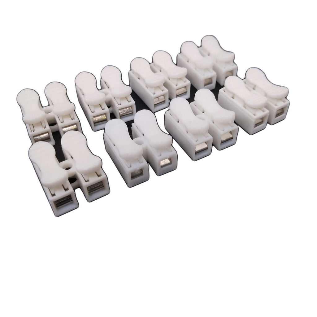 US Stock 50pcs CH2 Quick Connector Cable Clamp Terminal Block Spring Wire LED