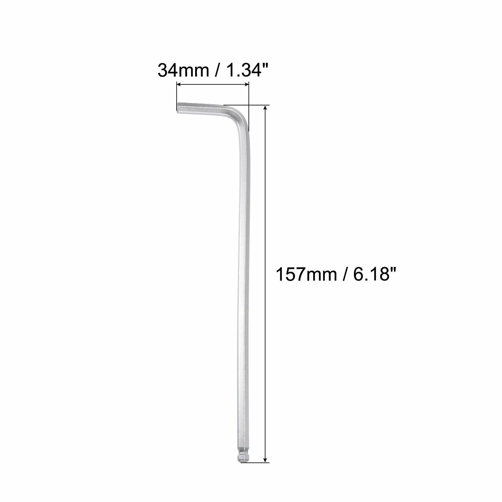 3/16" Ball End Hex Key Wrench, L Shaped Long Arm 40Cr Repairing Tool, SAE Sizes