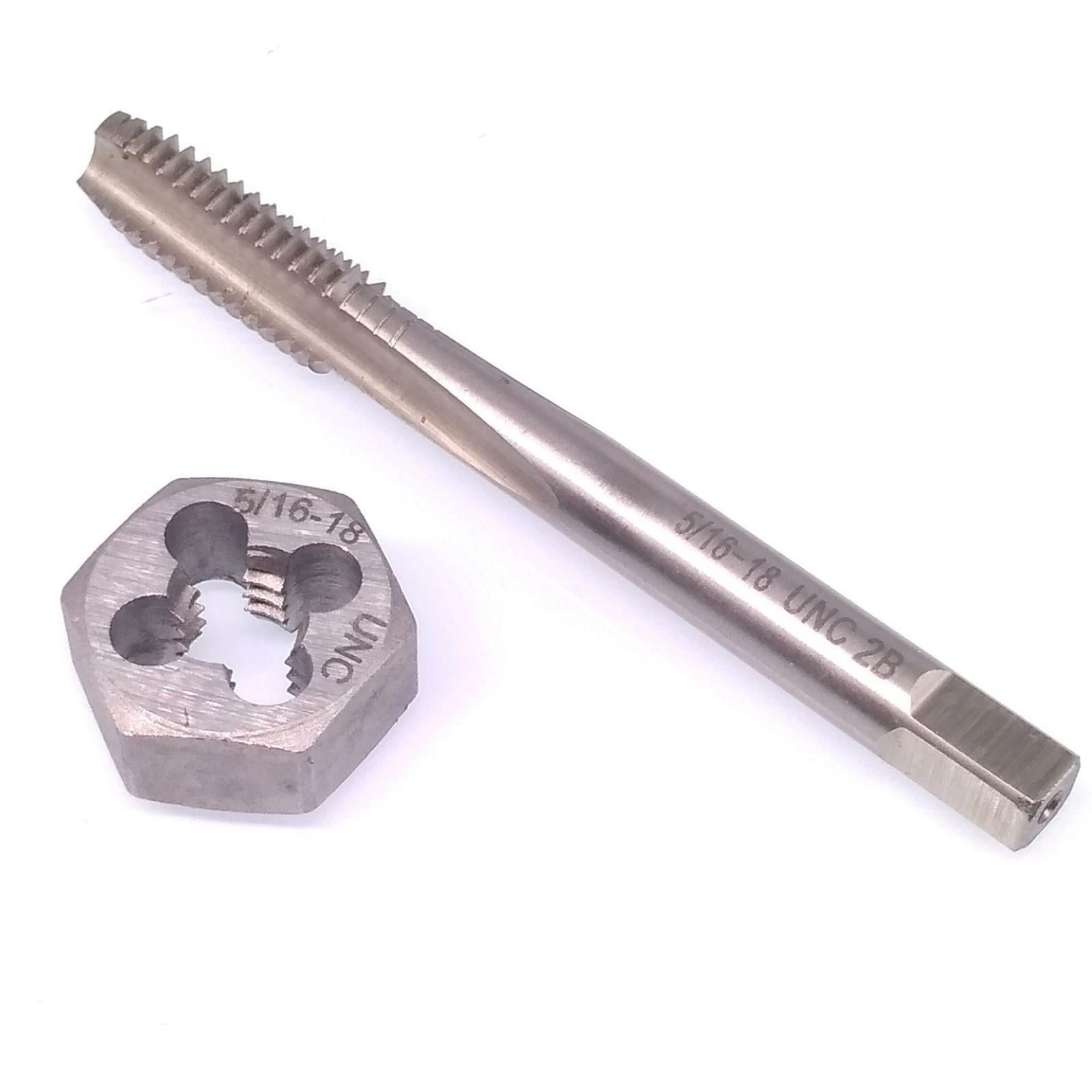 US Stock HSS 5/16-18 Tap & 5/16-18 Hexagon Die Thread Right Hand Set