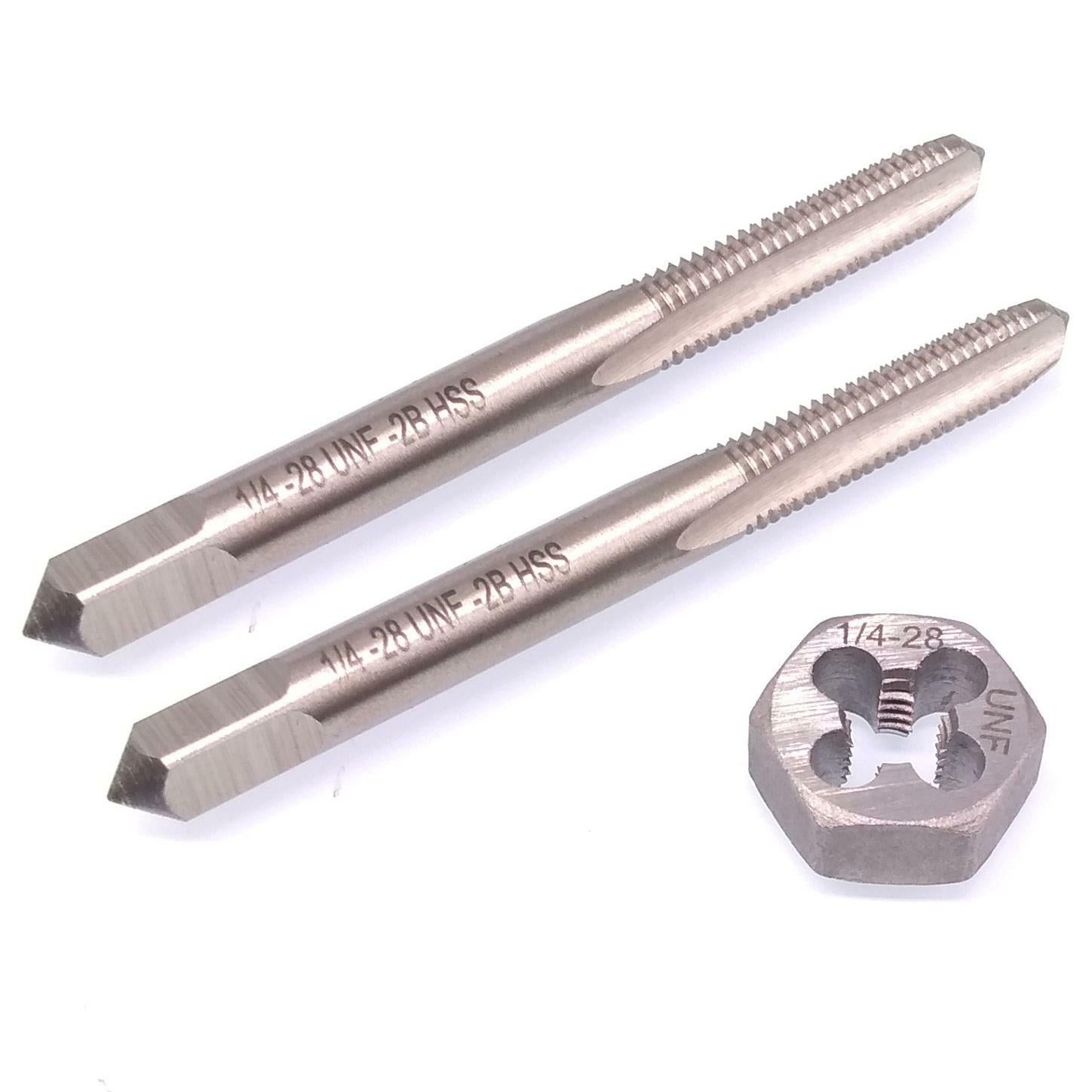 HSS 1/4-28 Taper & Plug Tap & 1/4-28 Hexagon Die Thread Right Hand Set