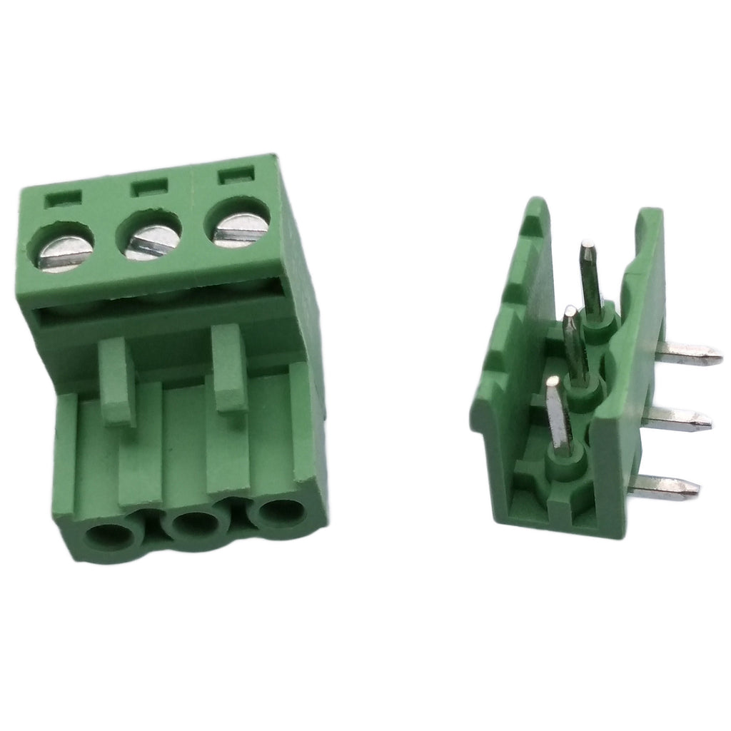 US Stock 10Set 2EDG 3P Plug-in Screw Terminal Block Connector 5.08mm Right Angle