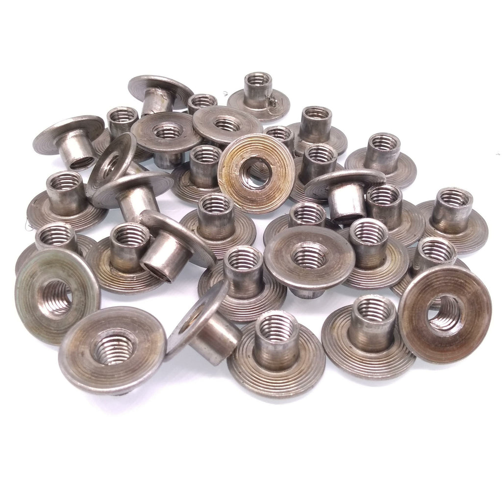50pcs M8 x 10 Cold Heading Round Base Weld Nut Through-Hole Insert Tee Nut