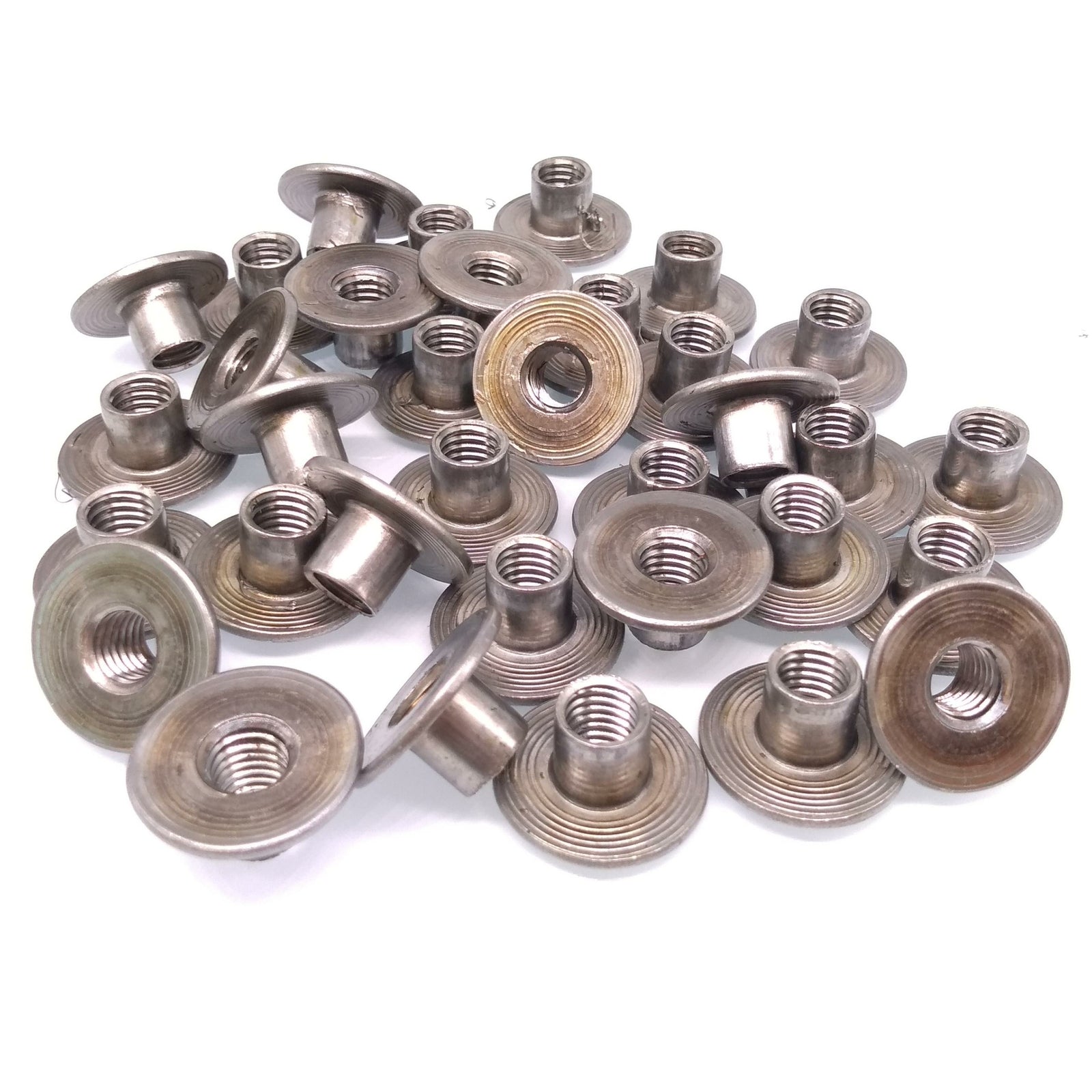 50pcs M8 x 10 Cold Heading Round Base Weld Nut Through-Hole Insert Tee Nut