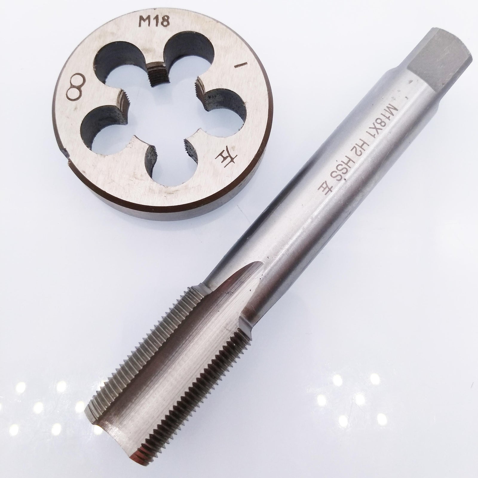 US Stock HSS M18 x 1mm Tap & M18 x 1.0mm Die Metric Thread Left Hand