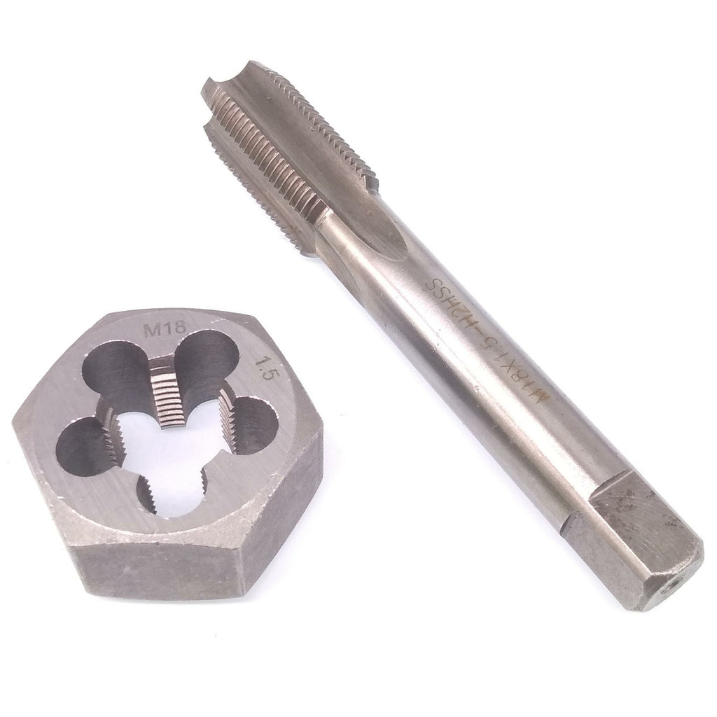 US Stock HSS M18 x 1.5mm Tap & 18x1.5mm Hexagon Die Metric Thread Right Hand Set
