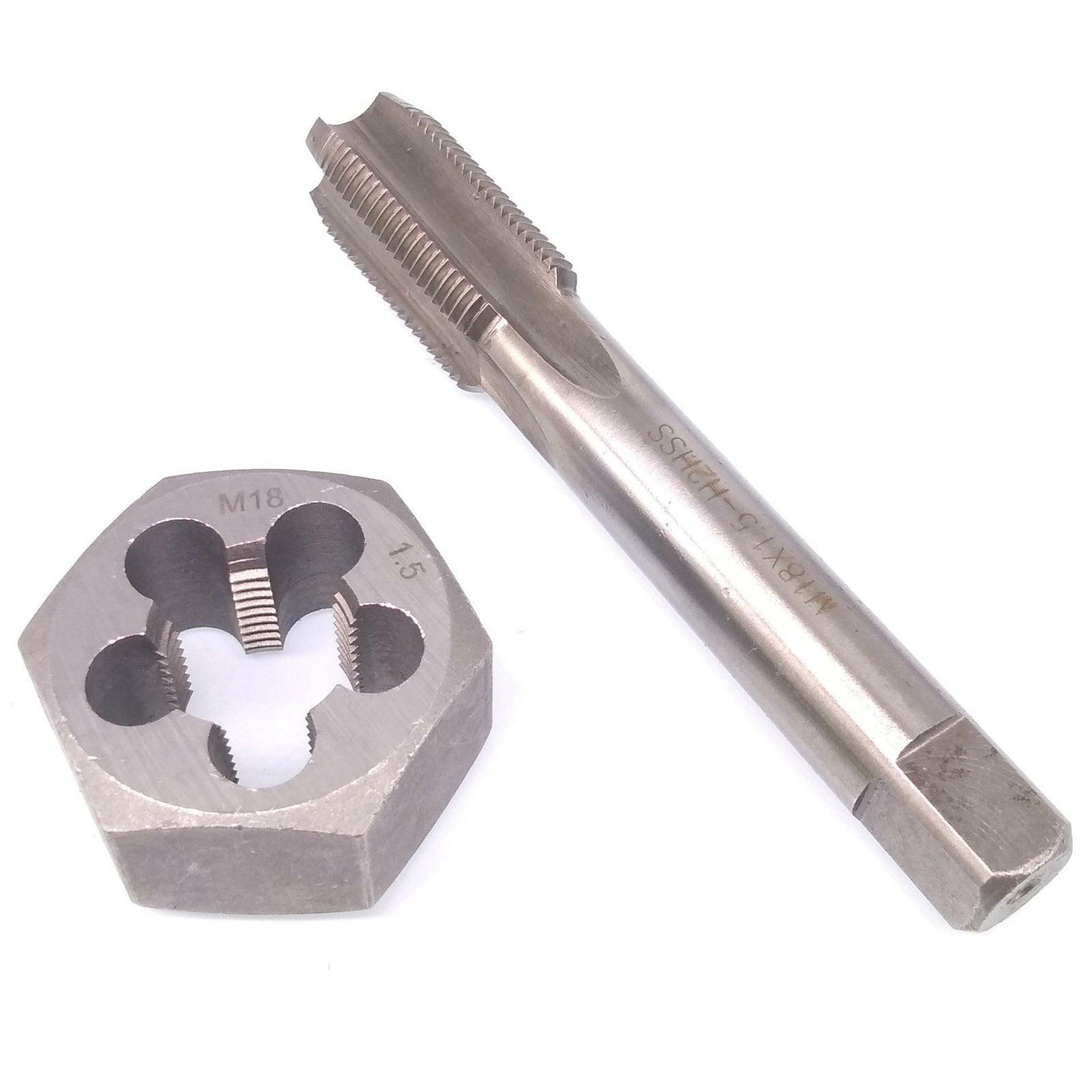 US Stock HSS M18 x 1.5mm Tap & 18x1.5mm Hexagon Die Metric Thread Right Hand Set