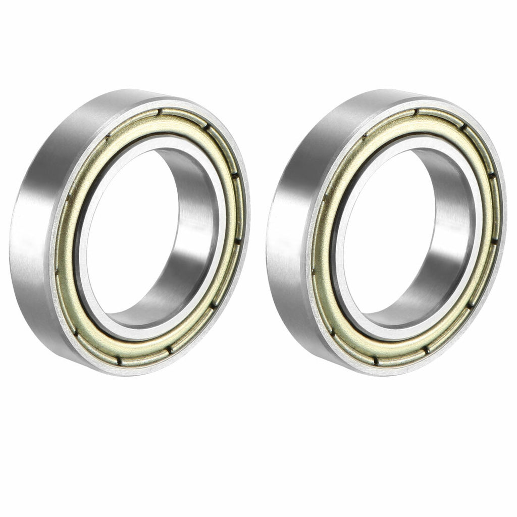 2Pcs Deep Groove Ball Bearing 6802ZZ Double Sealed 15mmx24mmx5mm Carbon Steel